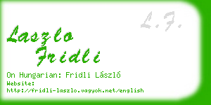 laszlo fridli business card